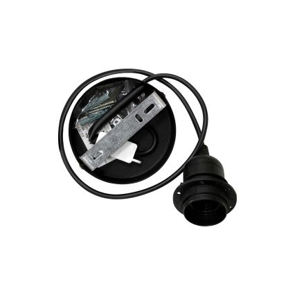 Duolla - Ljuskrona med textilsladd TRIO 1xE27/15W/230V diameter 45 cm svart/grå/vit