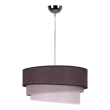 Duolla - Ljuskrona med textilsladd TRIO 1xE27/40W/230V diameter 45 cm antracit/grå/vit
