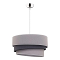 Duolla - Ljuskrona med textilsladd TRIO 1xE27/40W/230V diameter 45 cm grå/svart