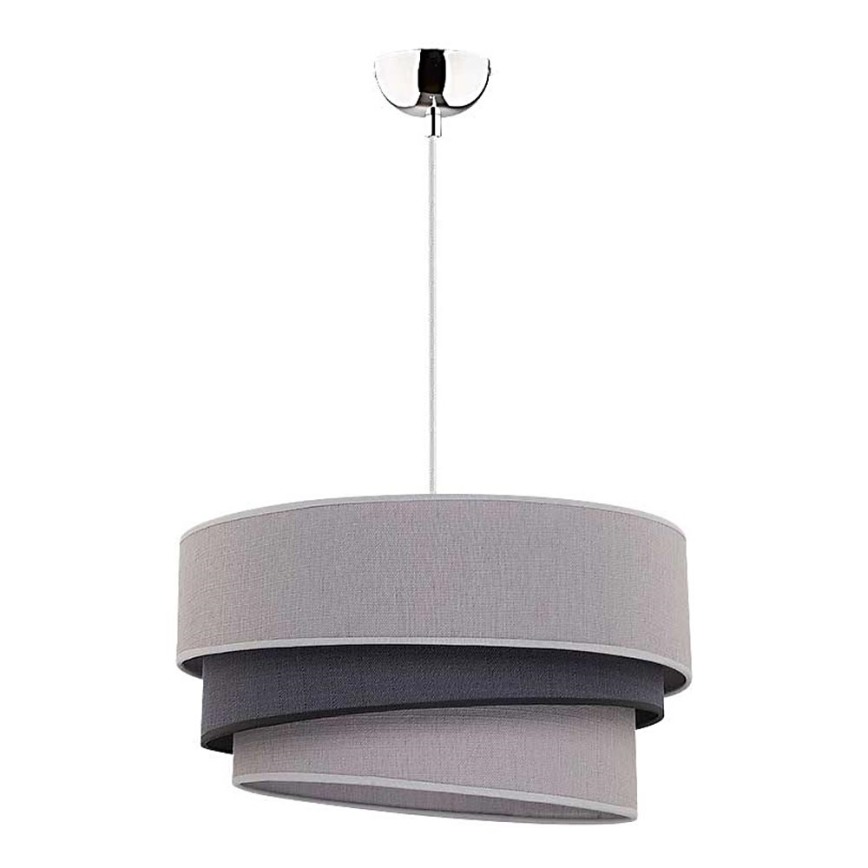 Duolla - Ljuskrona med textilsladd TRIO 1xE27/40W/230V diameter 45 cm grå/svart