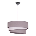 Duolla - Ljuskrona med textilsladd TRIO 1xE27/40W/230V diameter 45 cm grå/vit