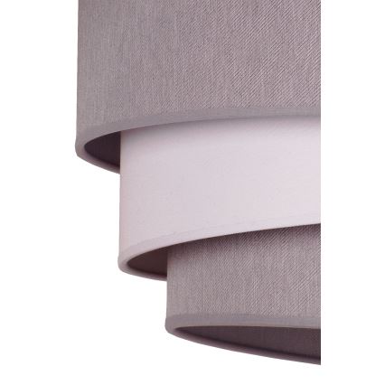 Duolla - Ljuskrona med textilsladd TRIO 1xE27/40W/230V diameter 45 cm grå/vit