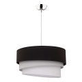 Duolla - Ljuskrona med textilsladd TRIO 1xE27/40W/230V diameter 45 cm svart/grå/vit