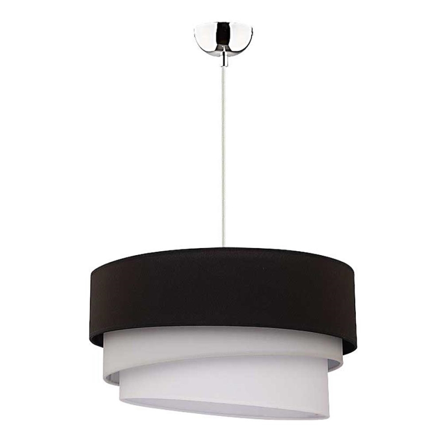 Duolla - Ljuskrona med textilsladd TRIO 1xE27/40W/230V diameter 45 cm svart/grå/vit