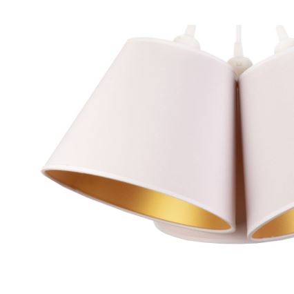 Duolla - Ljuskrona med textilsladd TWIGGY 3xE27/40W/230V diameter 60 cm vit