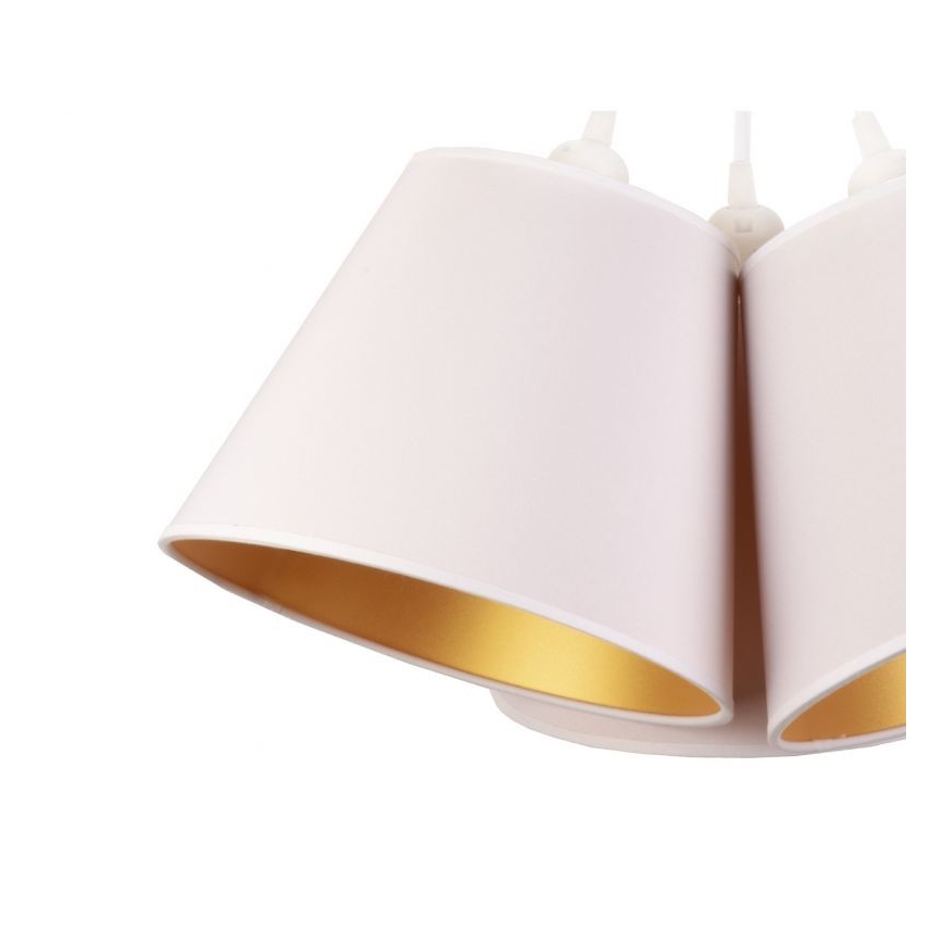 Duolla - Ljuskrona med textilsladd TWIGGY 3xE27/40W/230V diameter 60 cm vit