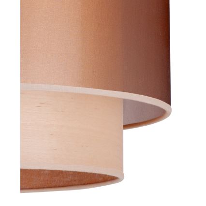 Duolla - Ljuskrona med textilsladd WOOD BOHO 1xE27/15W/230V diameter 45 cm koppar/beige