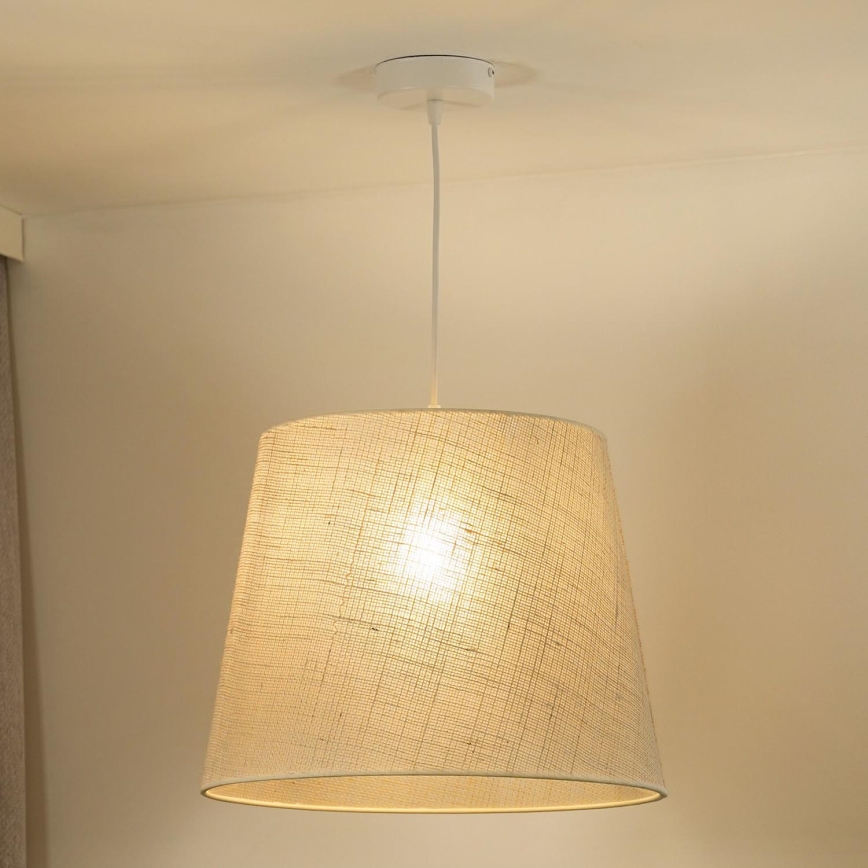Duolla - Ljuskrona med textilsladd YUTE 1xE27/15W/230V diameter 38 cm grå