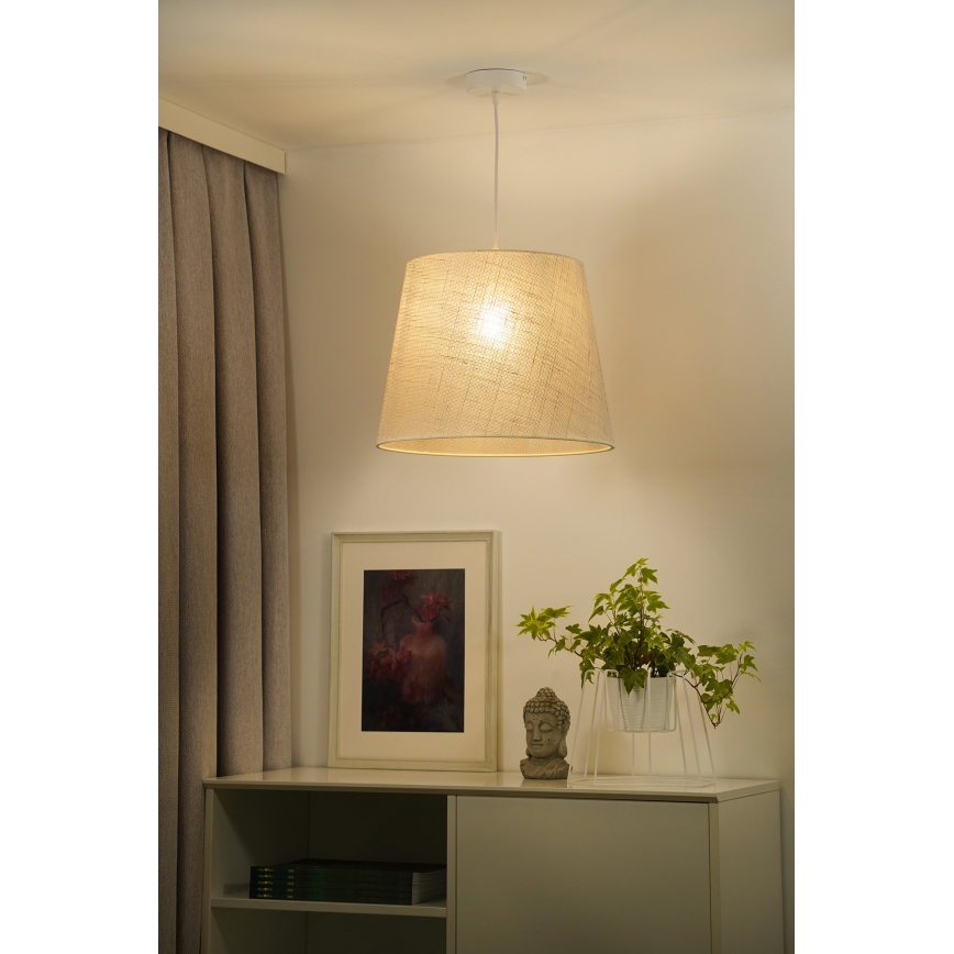 Duolla - Ljuskrona med textilsladd YUTE 1xE27/15W/230V diameter 38 cm grå