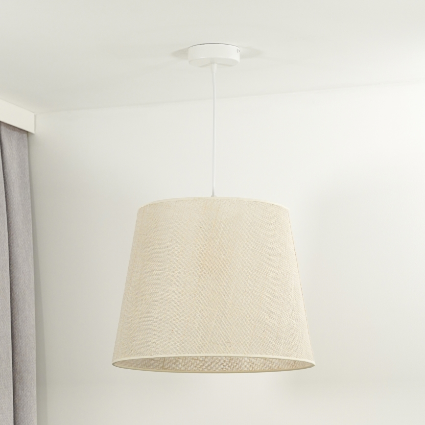 Duolla - Ljuskrona med textilsladd YUTE 1xE27/15W/230V diameter 38 cm grå