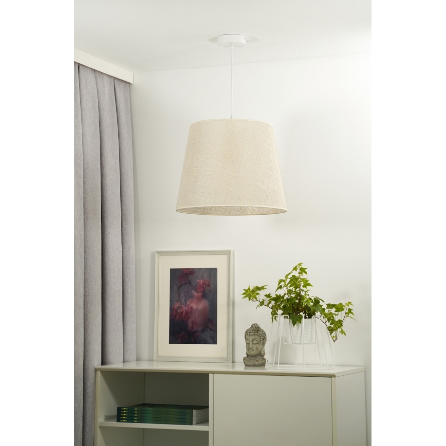 Duolla - Ljuskrona med textilsladd YUTE 1xE27/15W/230V diameter 38 cm grå