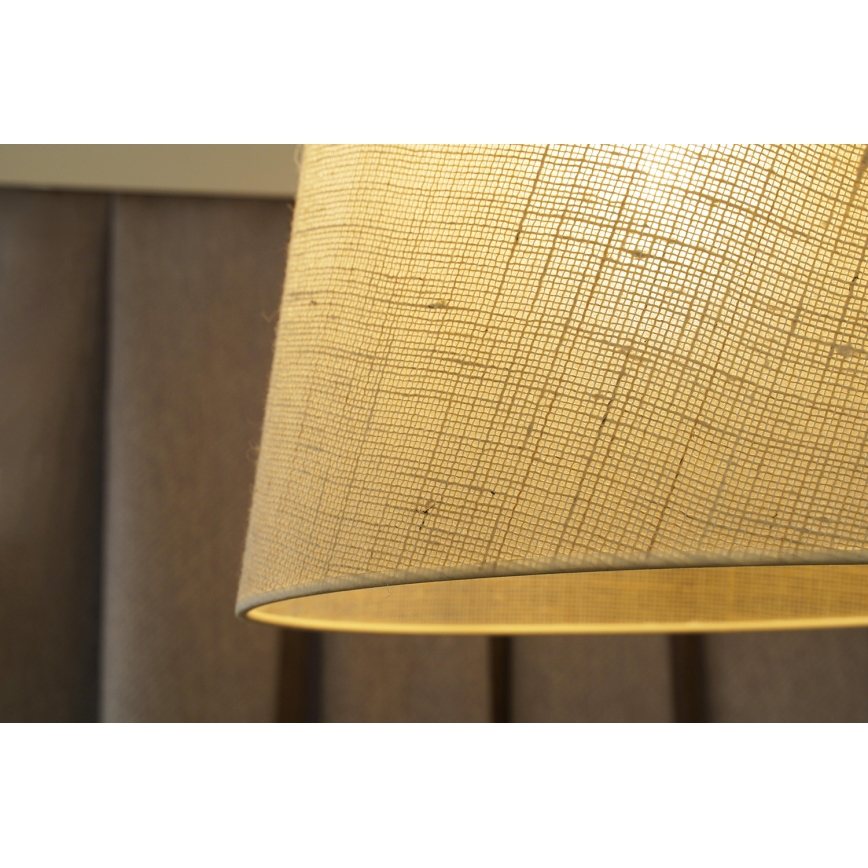Duolla - Ljuskrona med textilsladd YUTE 1xE27/15W/230V diameter 38 cm grå