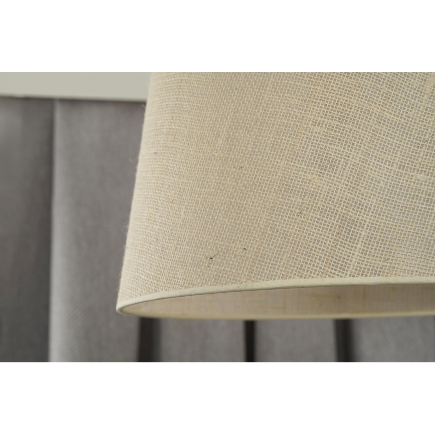 Duolla - Ljuskrona med textilsladd YUTE 1xE27/15W/230V diameter 38 cm grå