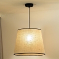 Duolla - Ljuskrona med textilsladd YUTE 1xE27/15W/230V diameter 38 cm grå/svart