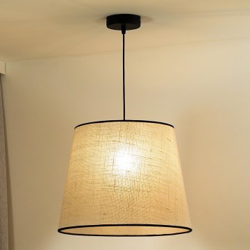 Duolla - Ljuskrona med textilsladd YUTE 1xE27/15W/230V diameter 38 cm grå/svart