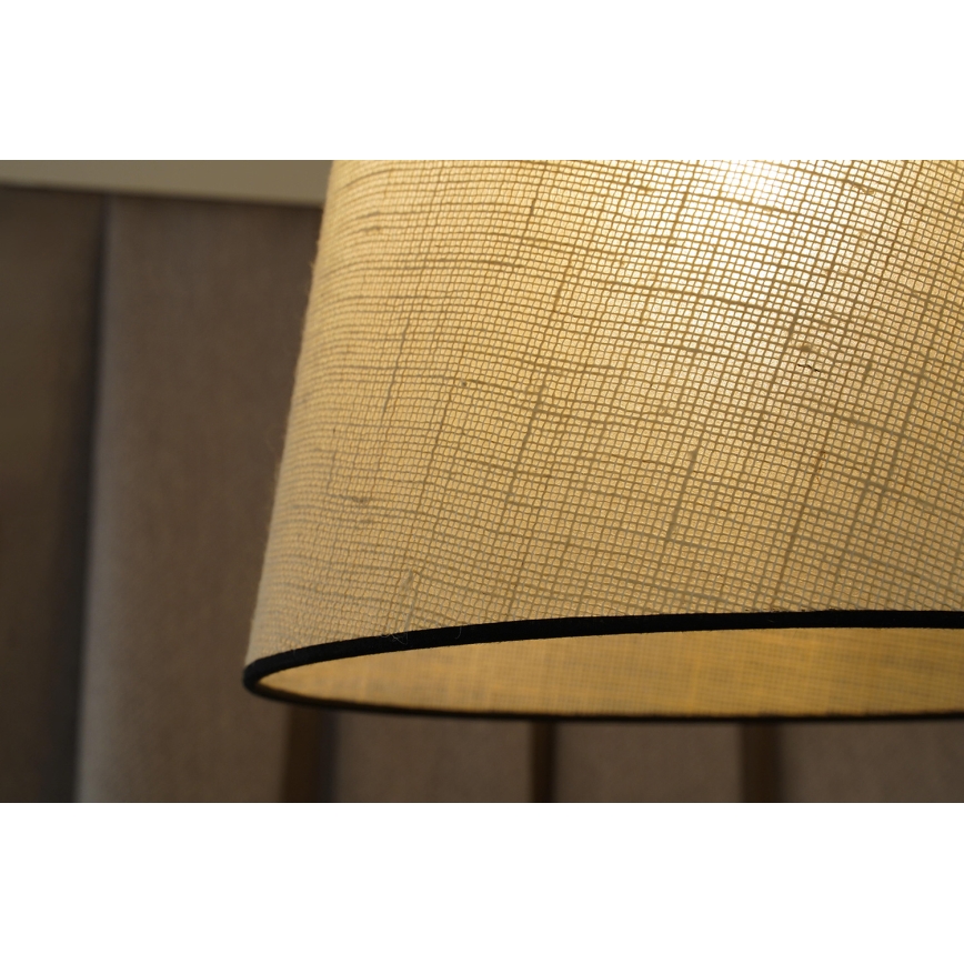 Duolla - Ljuskrona med textilsladd YUTE 1xE27/15W/230V diameter 38 cm grå/svart