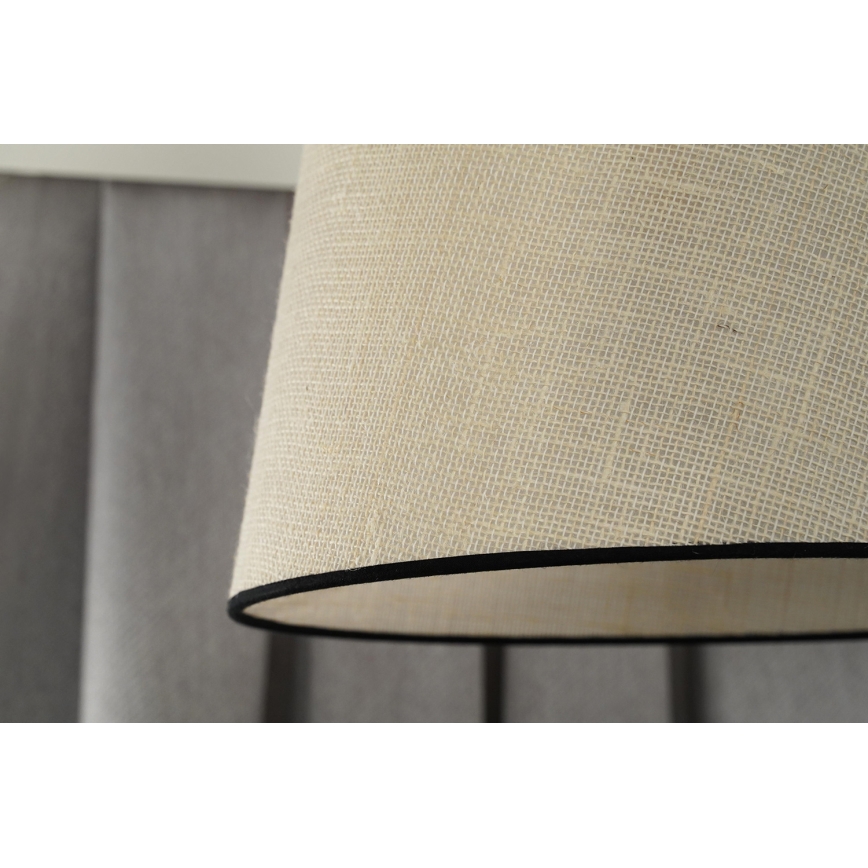 Duolla - Ljuskrona med textilsladd YUTE 1xE27/15W/230V diameter 38 cm grå/svart