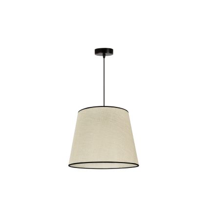 Duolla - Ljuskrona med textilsladd YUTE 1xE27/15W/230V diameter 38 cm grå/svart