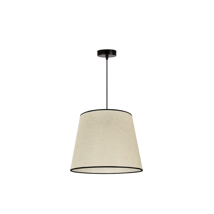 Duolla - Ljuskrona med textilsladd YUTE 1xE27/15W/230V diameter 38 cm grå/svart