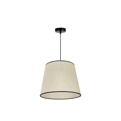 Duolla - Ljuskrona med textilsladd YUTE 1xE27/15W/230V diameter 38 cm grå/svart