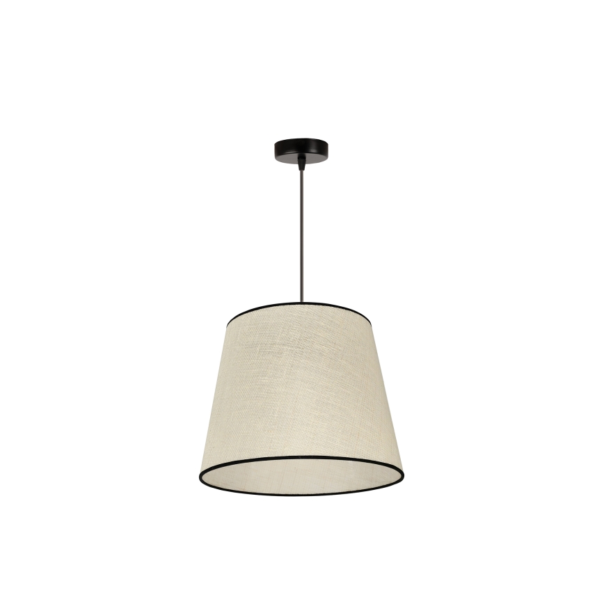Duolla - Ljuskrona med textilsladd YUTE 1xE27/15W/230V diameter 38 cm grå/svart