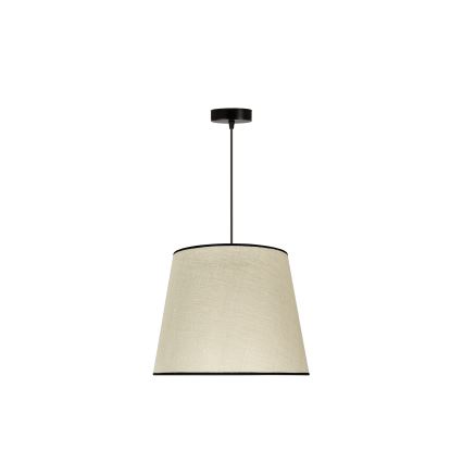 Duolla - Ljuskrona med textilsladd YUTE 1xE27/15W/230V diameter 38 cm grå/svart