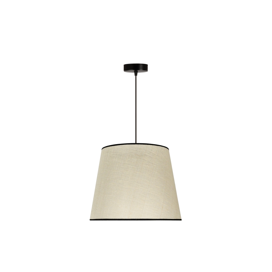 Duolla - Ljuskrona med textilsladd YUTE 1xE27/15W/230V diameter 38 cm grå/svart