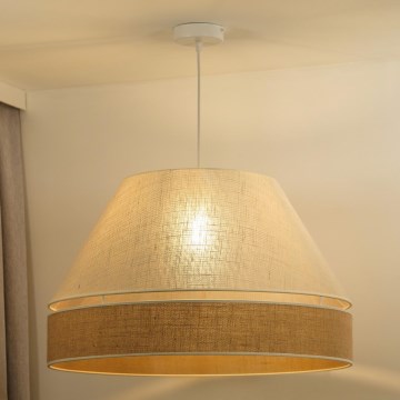 Duolla - Ljuskrona med textilsladd YUTE AVIGNON 1xE27/15W/230V diameter 60 cm grå/brun