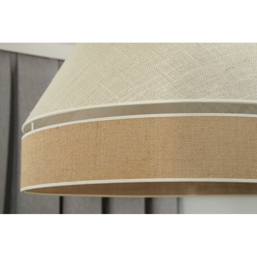 Duolla - Ljuskrona med textilsladd YUTE AVIGNON 1xE27/15W/230V diameter 60 cm grå/brun