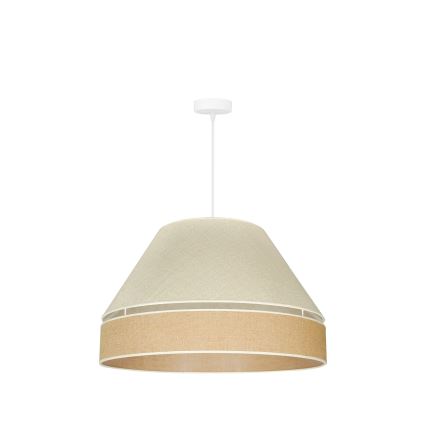 Duolla - Ljuskrona med textilsladd YUTE AVIGNON 1xE27/15W/230V diameter 60 cm grå/brun