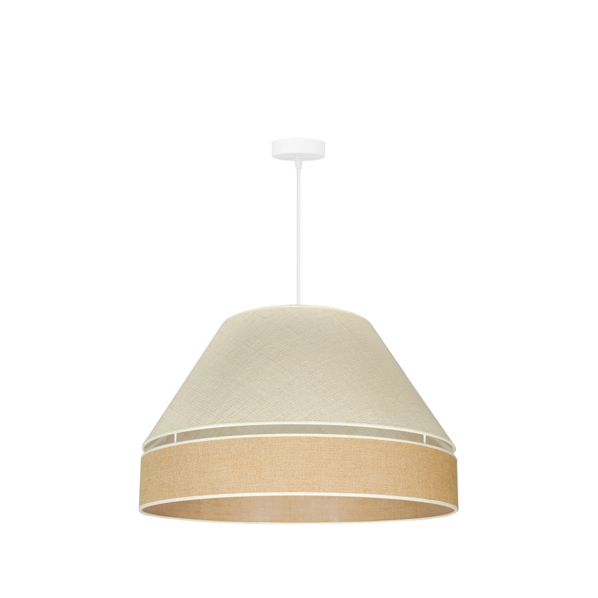Duolla - Ljuskrona med textilsladd YUTE AVIGNON 1xE27/15W/230V diameter 60 cm grå/brun