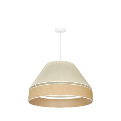 Duolla - Ljuskrona med textilsladd YUTE AVIGNON 1xE27/15W/230V diameter 60 cm grå/brun
