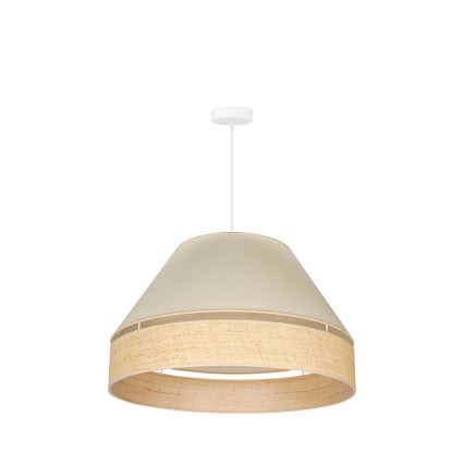 Duolla - Ljuskrona med textilsladd YUTE AVIGNON 1xE27/15W/230V diameter 60 cm grädde/beige
