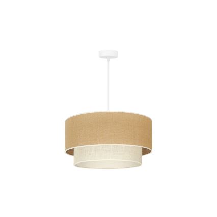 Duolla - Ljuskrona med textilsladd YUTE BOHO 1xE27/15W/230V diameter 45 cm brun/grädde