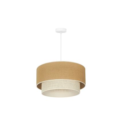 Duolla - Ljuskrona med textilsladd YUTE BOHO 1xE27/15W/230V diameter 45 cm brun/grädde