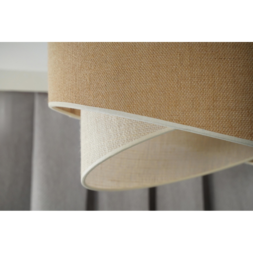 Duolla - Ljuskrona med textilsladd YUTE CELLO 1xE27/15W/230V diameter 45 cm brun/grå