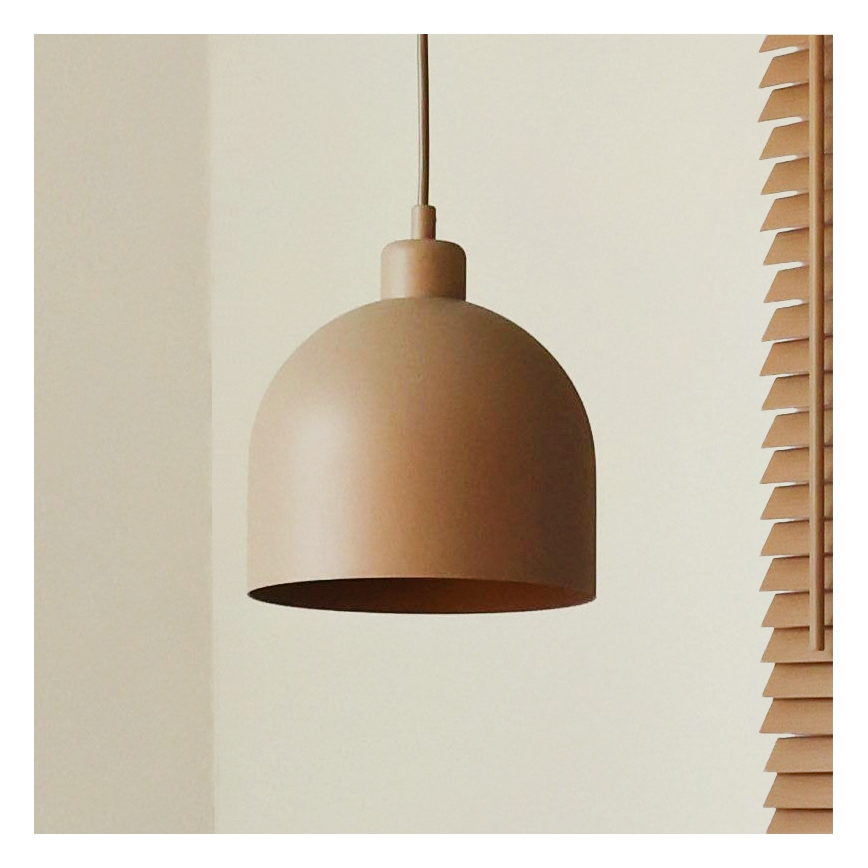 Duolla - Pendellampa med sladd IRONLINE 1xE27/15W/230V Ø 17 cm beige