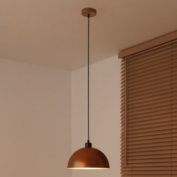 Duolla - Pendellampa på kabel IRONLINE 1xE27/15W/230V Ø 27 cm koppar/svart