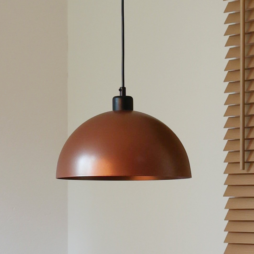 Duolla - Pendellampa på kabel IRONLINE 1xE27/15W/230V Ø 27 cm koppar/svart