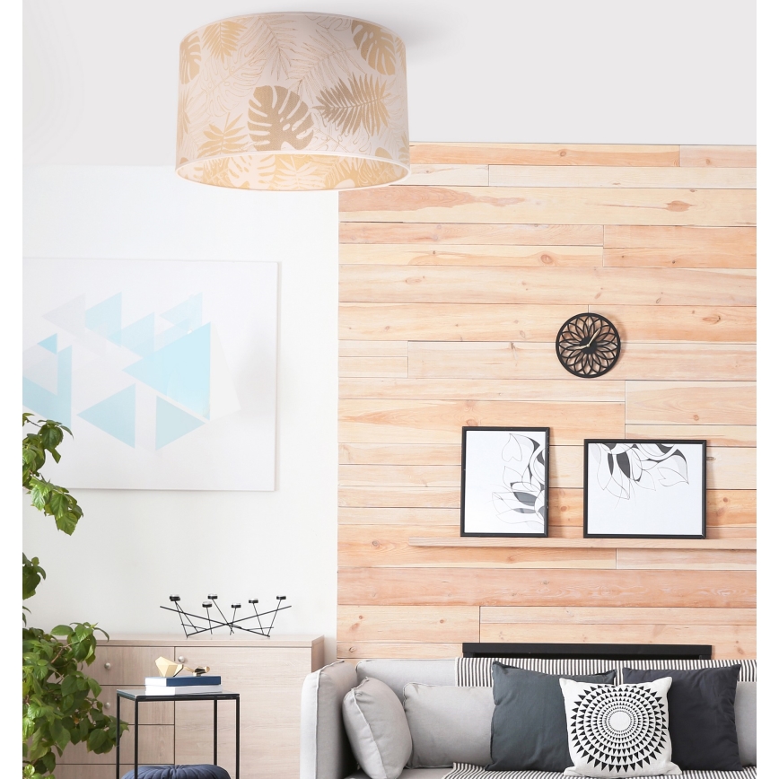 Duolla - Taklampa ARECA 1xE27/40W/230V diameter 45 cm mässing/vit