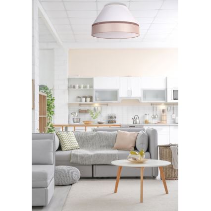 Duolla - Taklampa AVIGNON 1xE27/15W/230V diameter 50 cm vit/beige