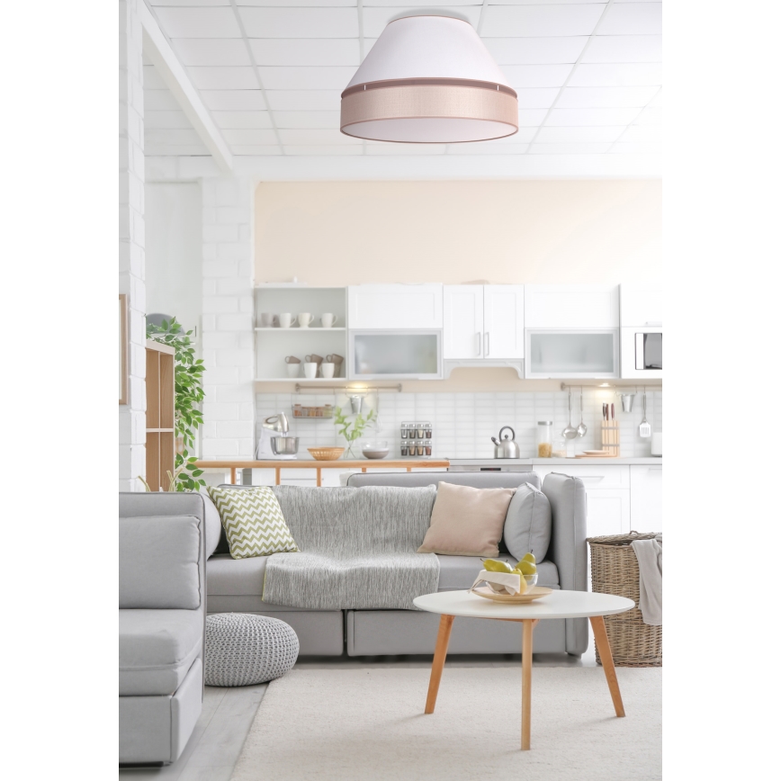 Duolla - Taklampa AVIGNON 1xE27/15W/230V diameter 50 cm vit/beige