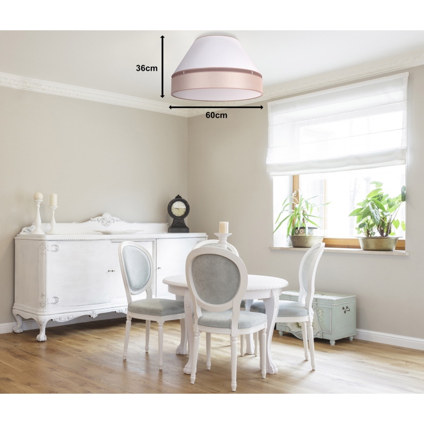 Duolla - Taklampa AVIGNON 3xE27/15W/230V diameter 60 cm vit/beige
