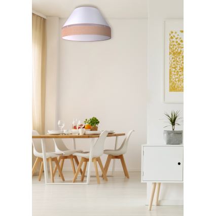 Duolla - Taklampa AVIGNON 3xE27/15W/230V diameter 60 cm vit/brun