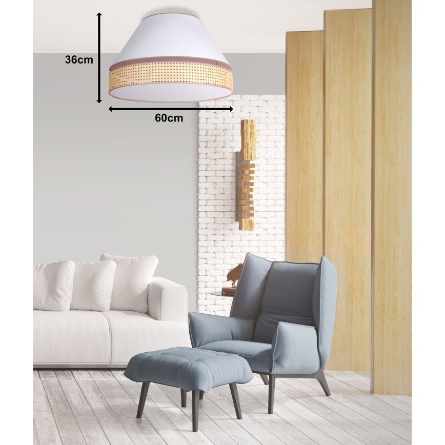 Duolla - Taklampa AVIGNON 3xE27/15W/230V diameter 60 cm vit/rotting