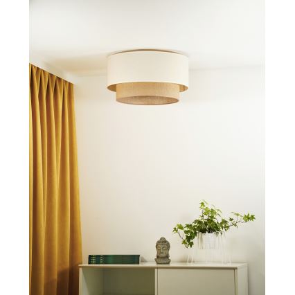 Duolla - Taklampa BOHO 1xE27/15W/230V diameter 45 cm beige/brun