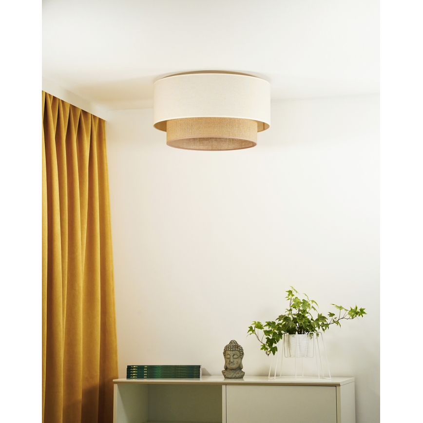 Duolla - Taklampa BOHO 1xE27/15W/230V diameter 45 cm beige/brun