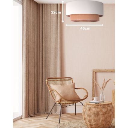 Duolla - Taklampa BOHO 1xE27/15W/230V diameter 45 cm beige/brun