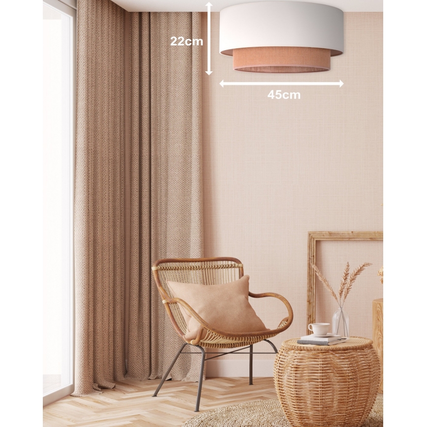Duolla - Taklampa BOHO 1xE27/15W/230V diameter 45 cm beige/brun