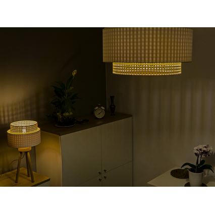 Duolla - Taklampa BOHO 1xE27/15W/230V diameter 45 cm grädde/rotting